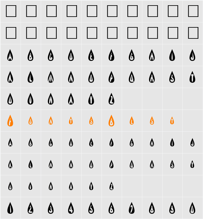 efBURNER Character Map