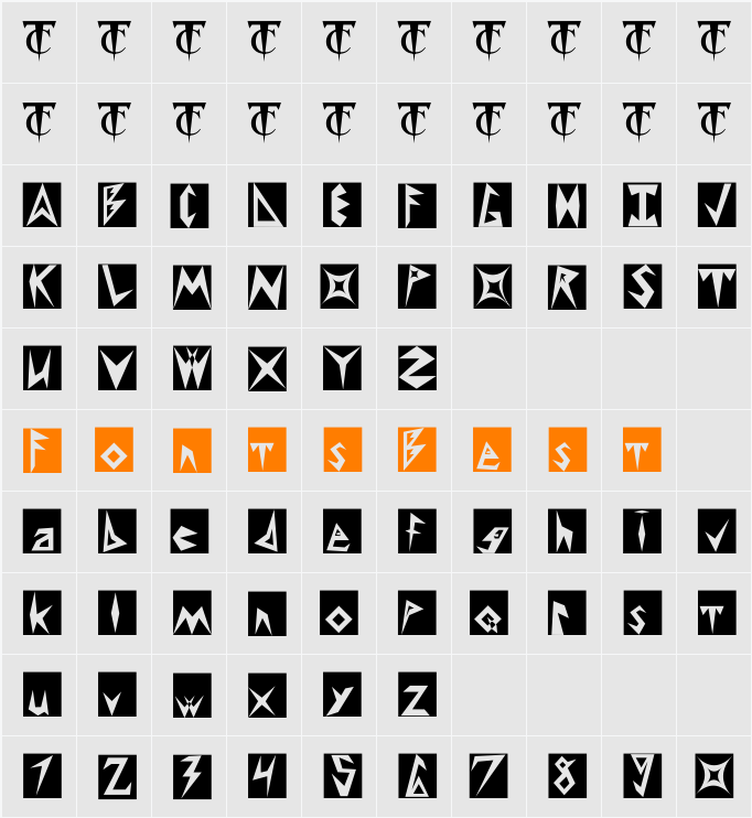 Sharp Character Map