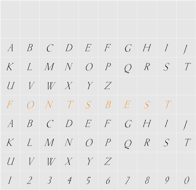 Lichtner-Italic Character Map