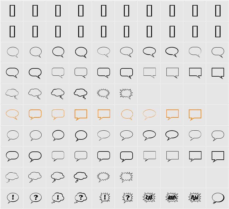 TalkBalloon Character Map