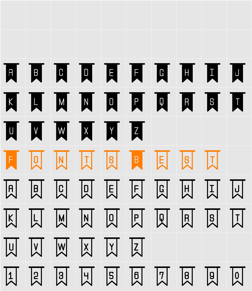 The Flaggy St Character Map