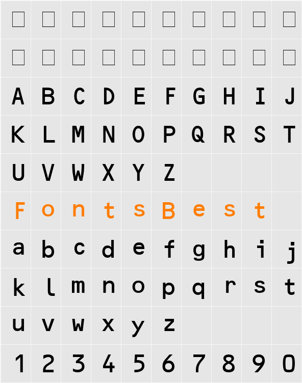 OCR 2 SSi Character Map