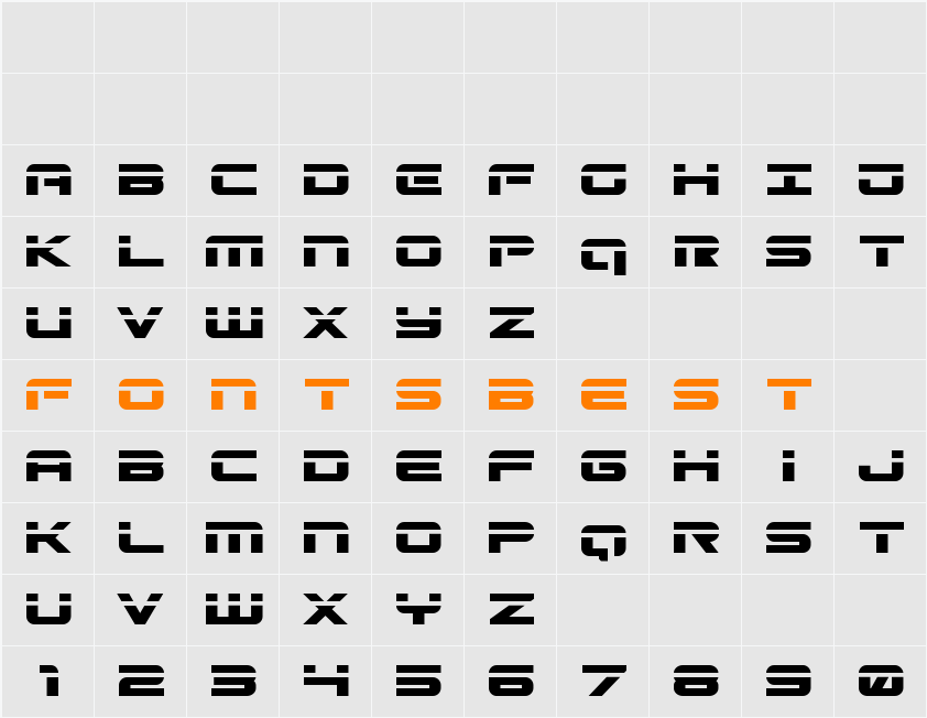 Gunship Laser Character Map