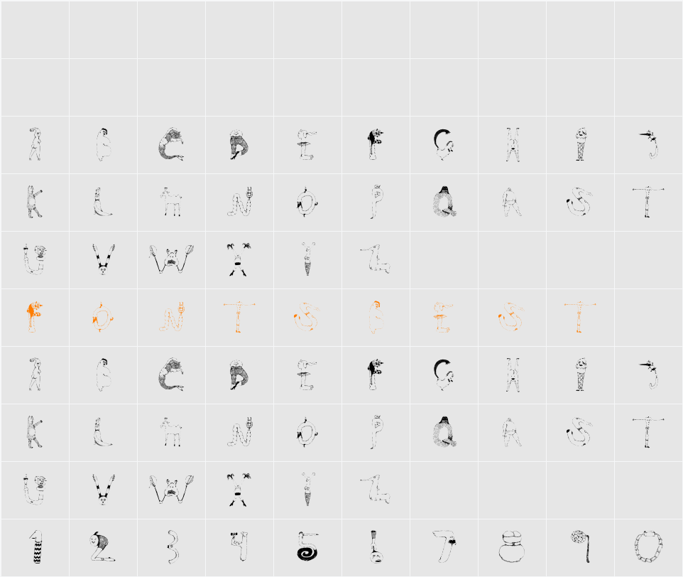 Keeks Character Map