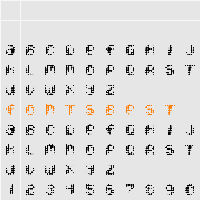 Pixcel Character Map
