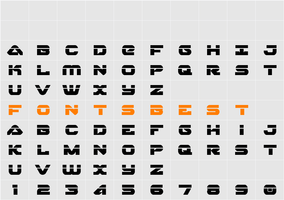 Skyhawk Laser Character Map