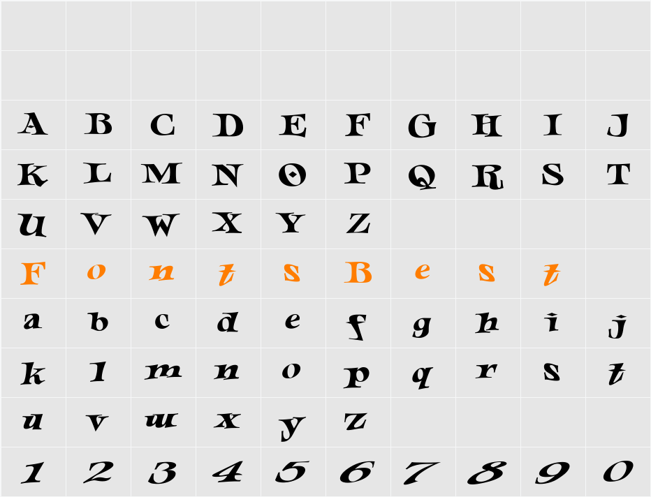 LHFJesterExtended Character Map