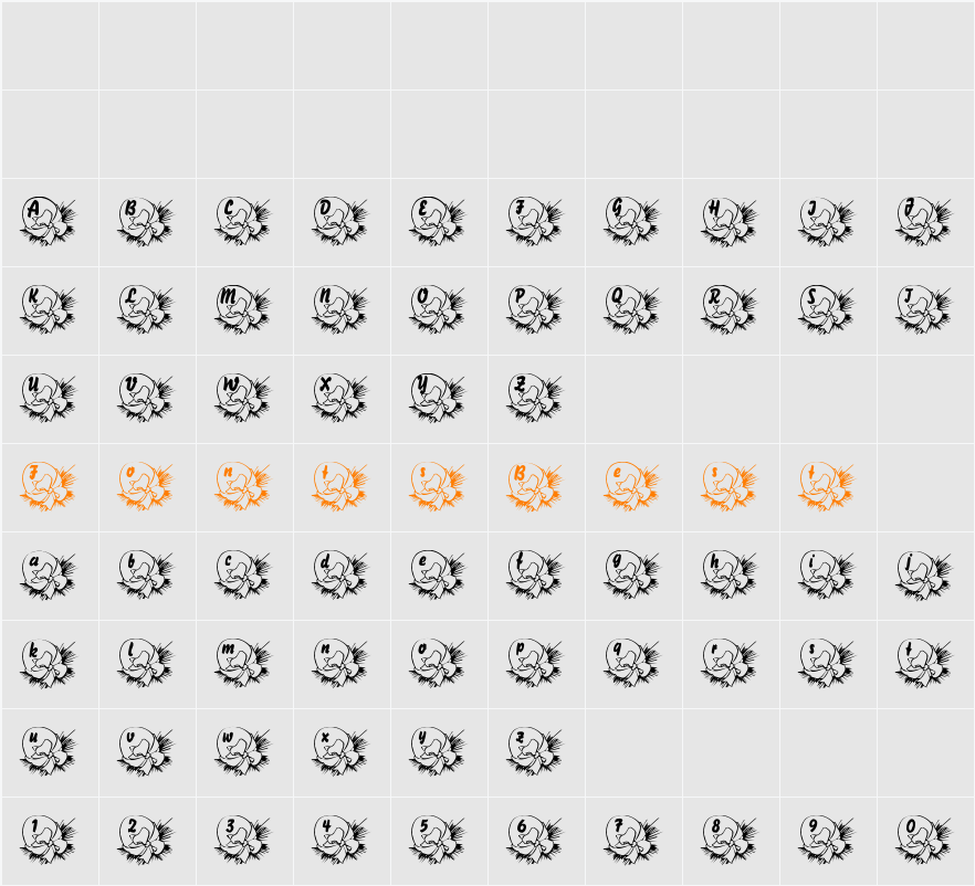 LMS Baby Egg Character Map