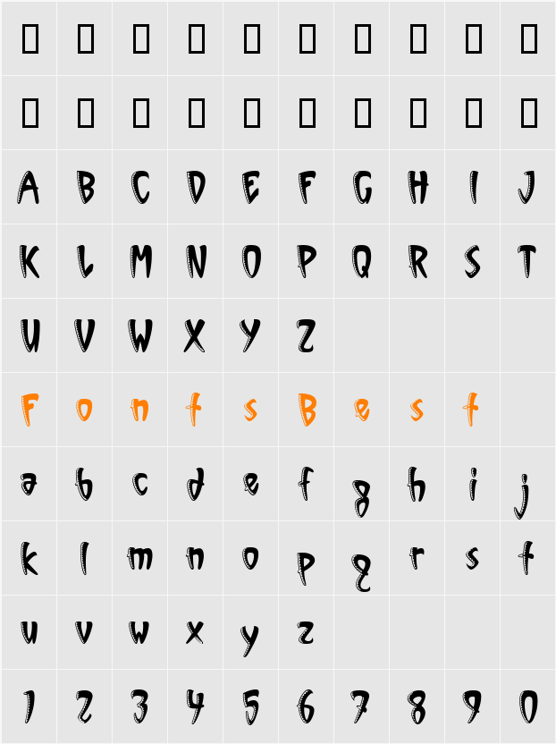 Vinyl Sawtooth ITC TT Character Map