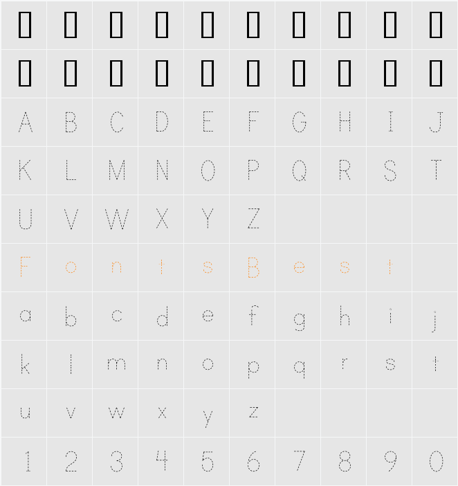 Print Dashed Character Map