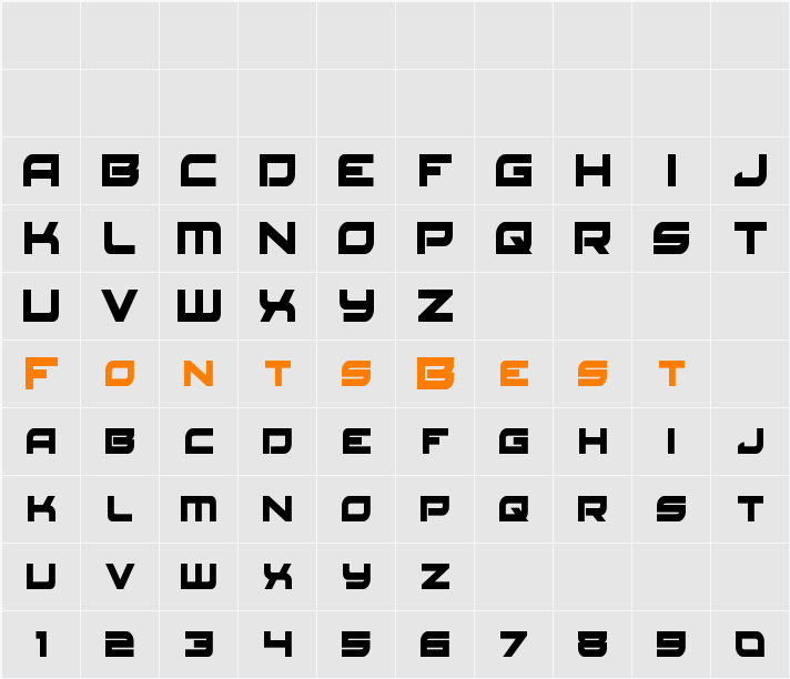 Red Rocket Condensed Character Map