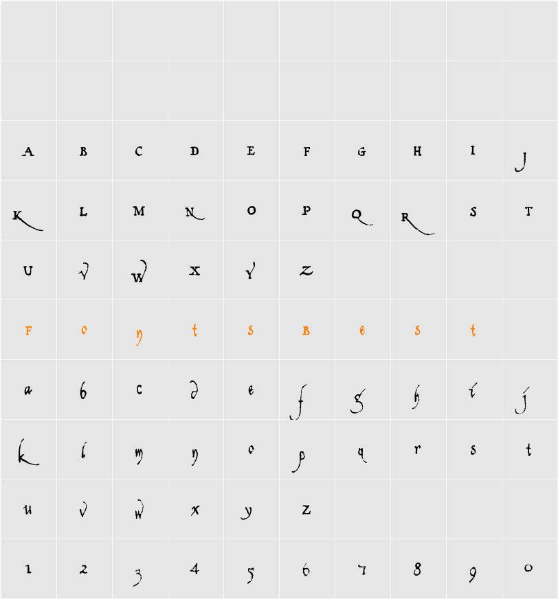 Democratika Character Map