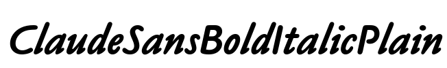 ClaudeSansBoldItalicPlain