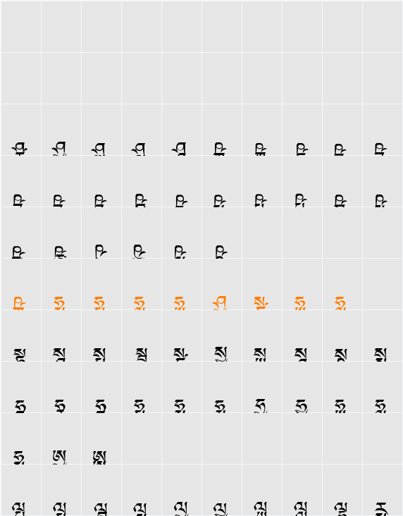 Dedris-g1 Character Map