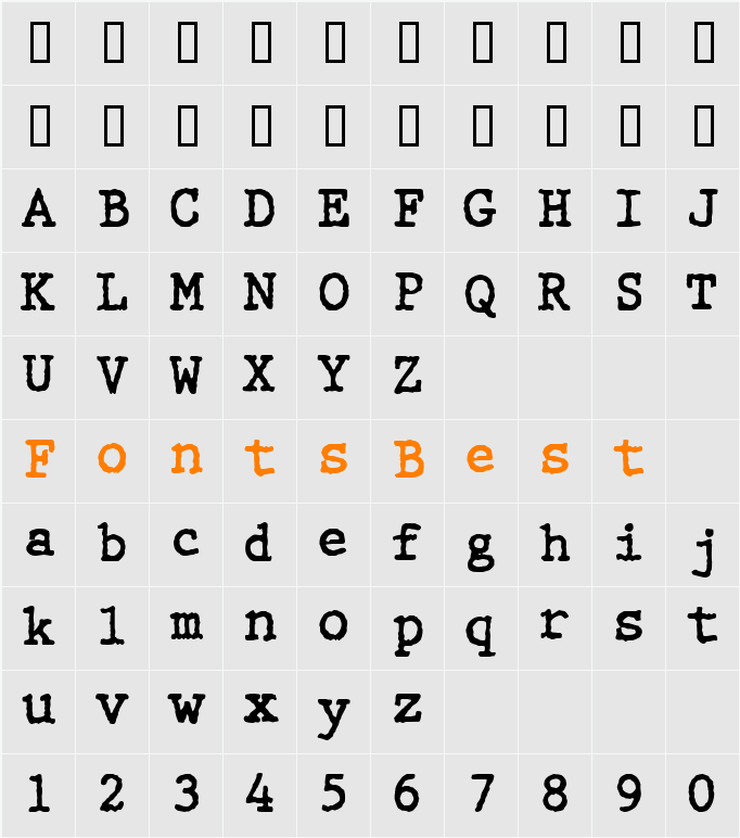 WBX_GrannyT2 Character Map