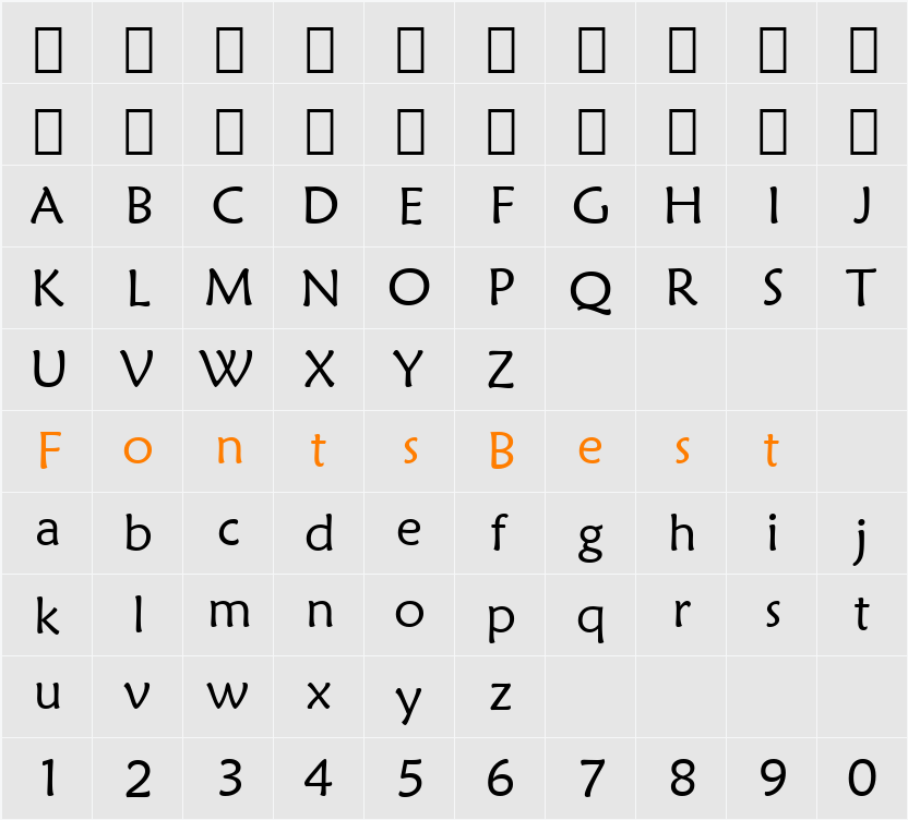 Maiandra GD Character Map
