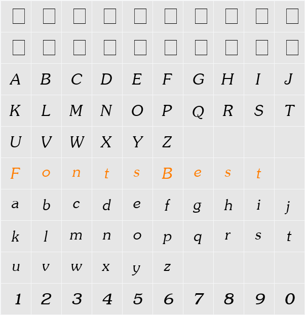 JasmineUPC Character Map