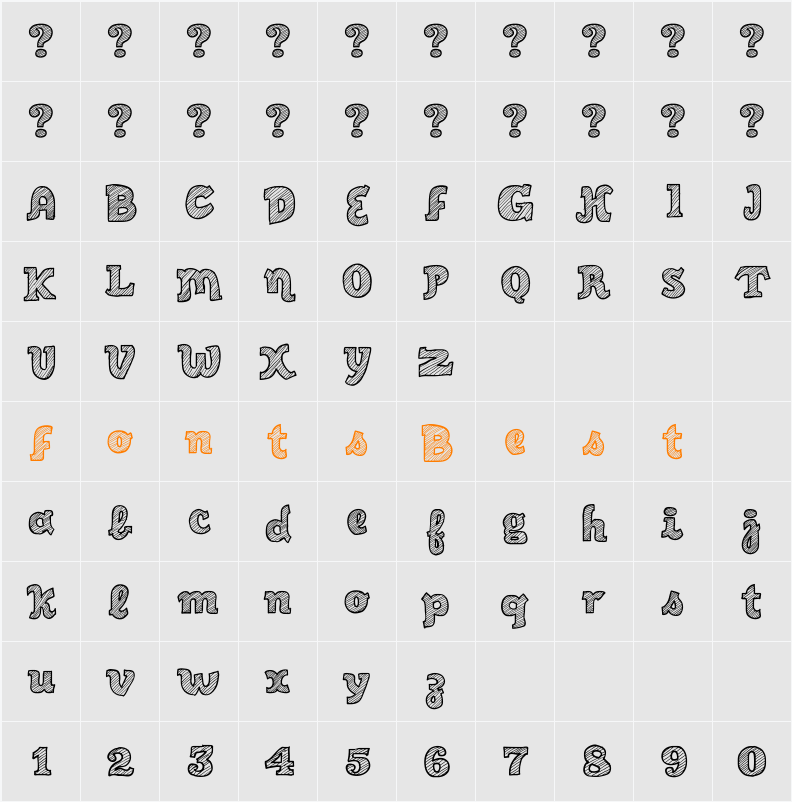 Sketch Script Cool Character Map