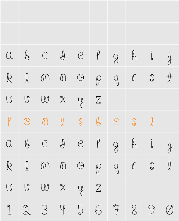 Happy Birthday, Baby (Medium) Character Map