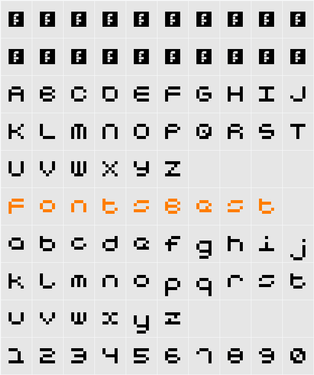 Notalot25 Character Map