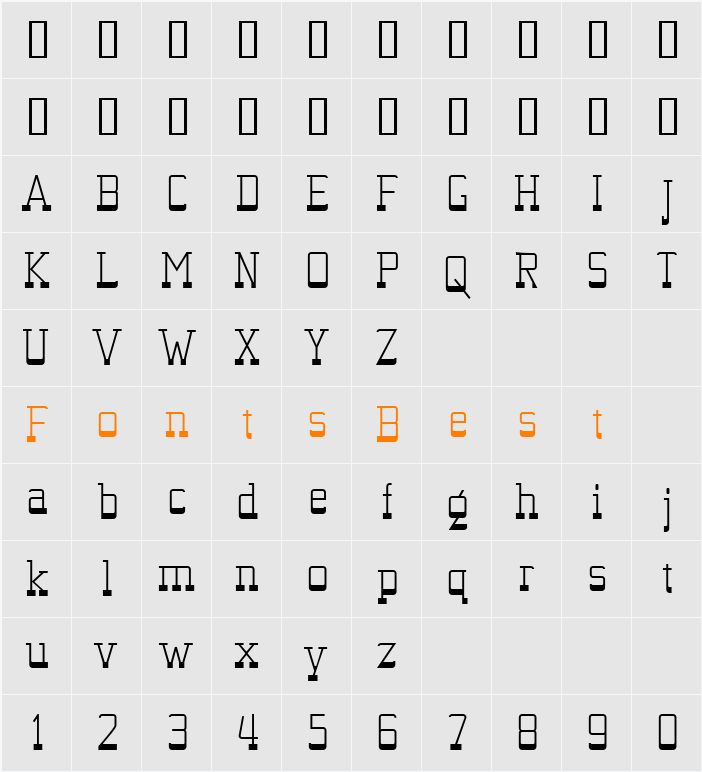 Kwodsity Character Map