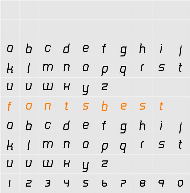 TripSerifCE Character Map