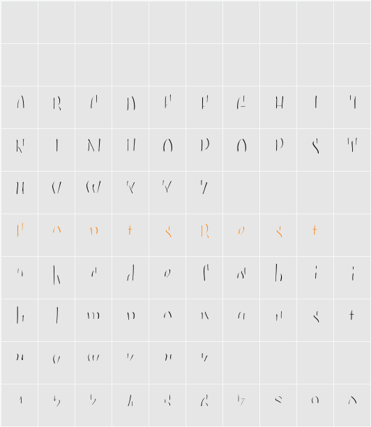 SudegnakNo3c Character Map
