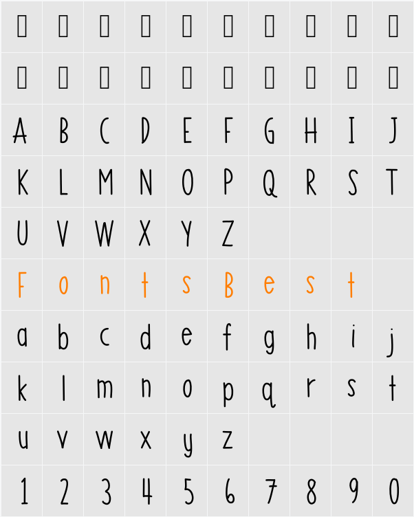 MRF Lemonberry Sans Character Map