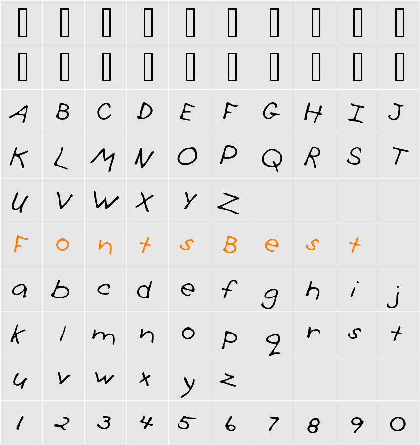 Simon Character Map