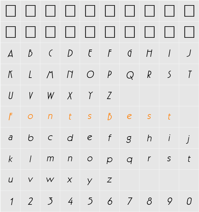 PSL-Jarin Character Map