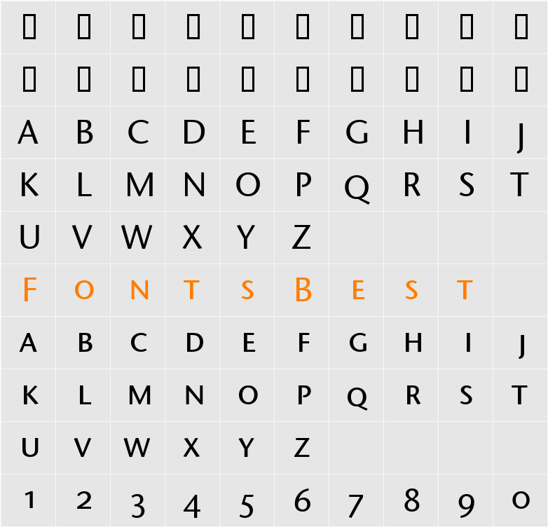 Stone Sans SC ITC TT Character Map