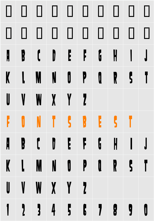 SamdanCondensed Character Map