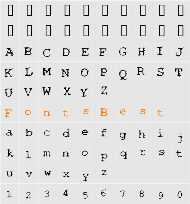 Noisebaby Character Map
