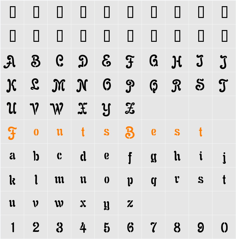 Shamcil Character Map