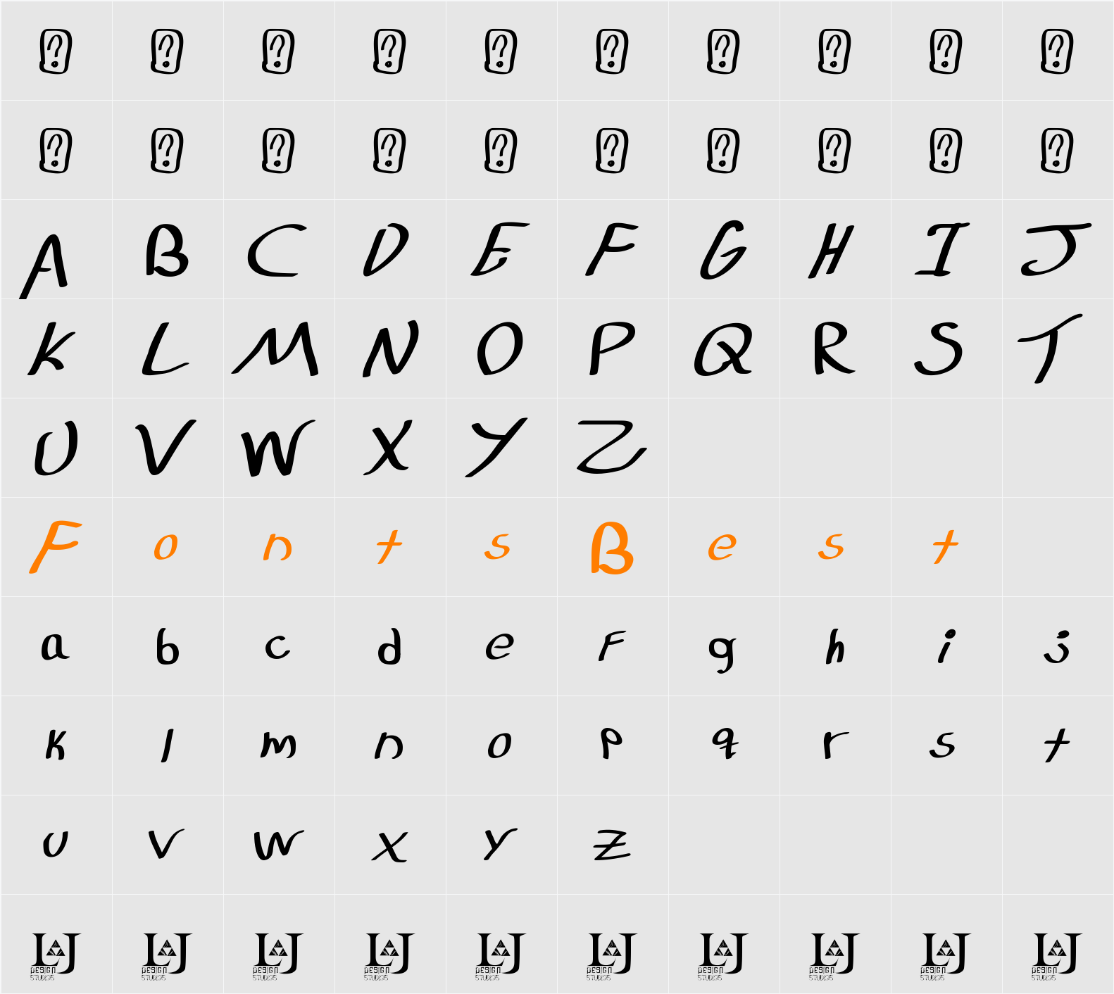 LJ Studios MNS Character Map