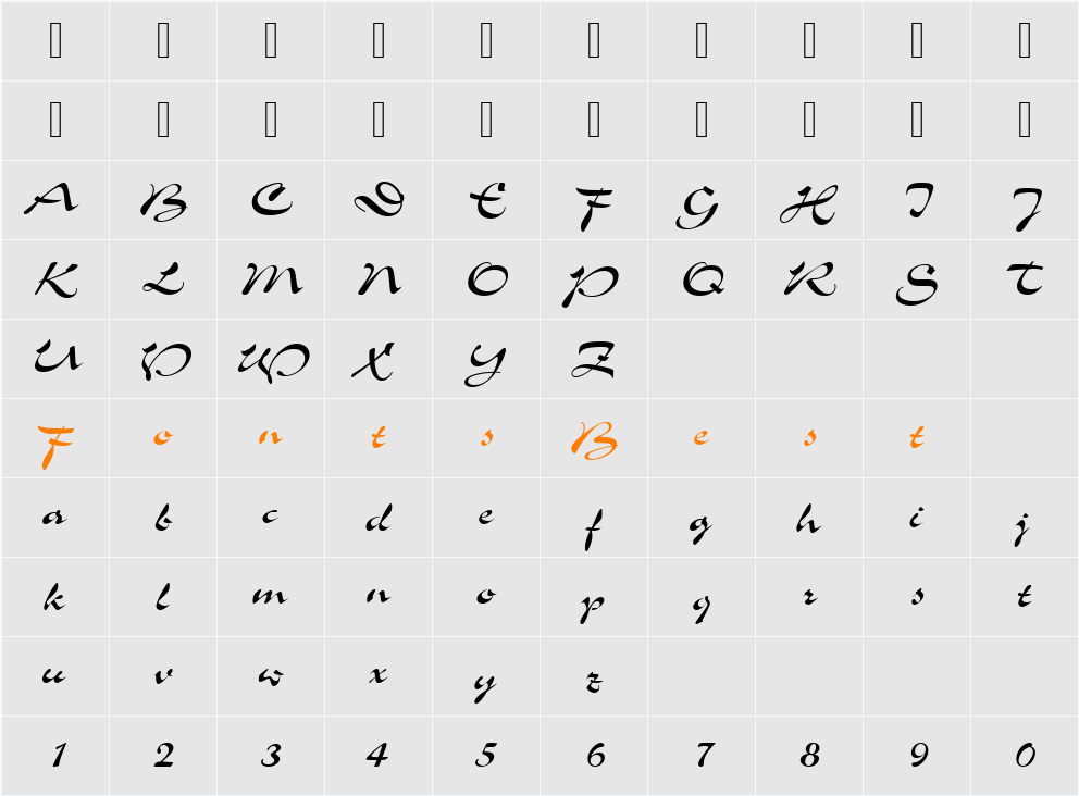 SloganD Character Map