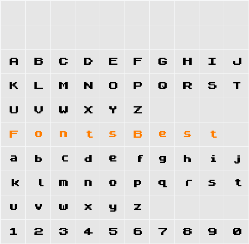 ZX Spectrum7 Bold Character Map