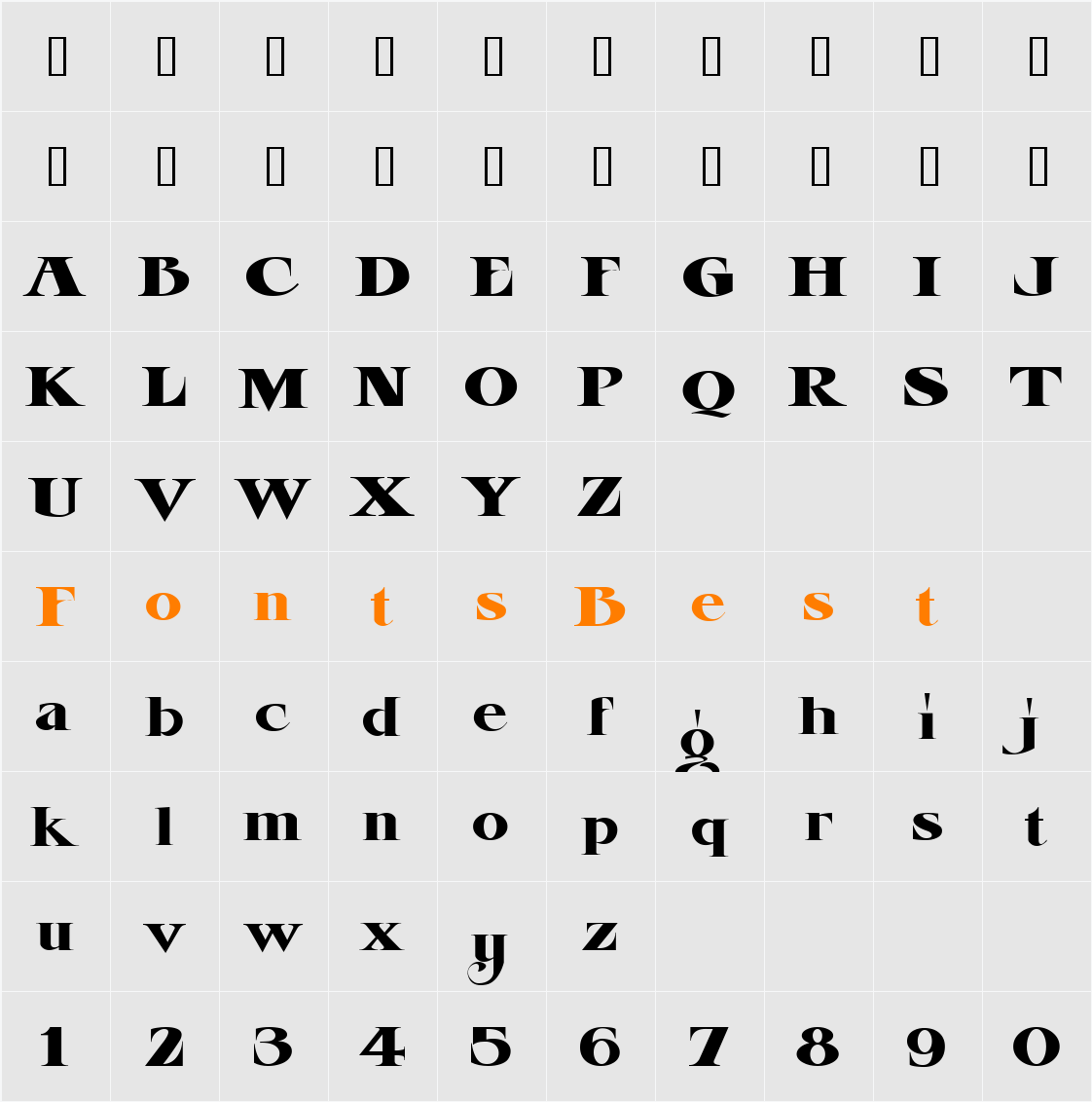 LHF Esoteric New REG Character Map