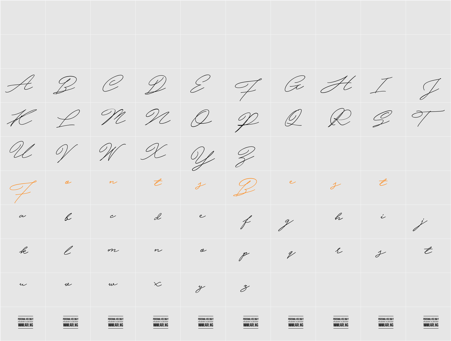 Hijrnotes PERSONAL USE ONLY Character Map