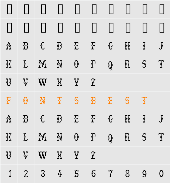 Vglee Character Map