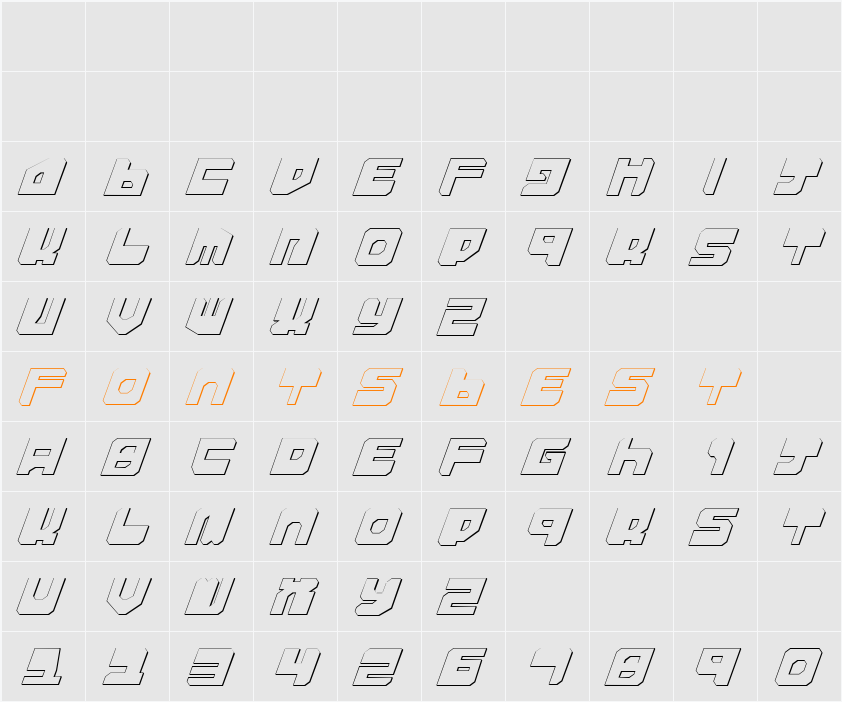Extechchop Shadow Character Map