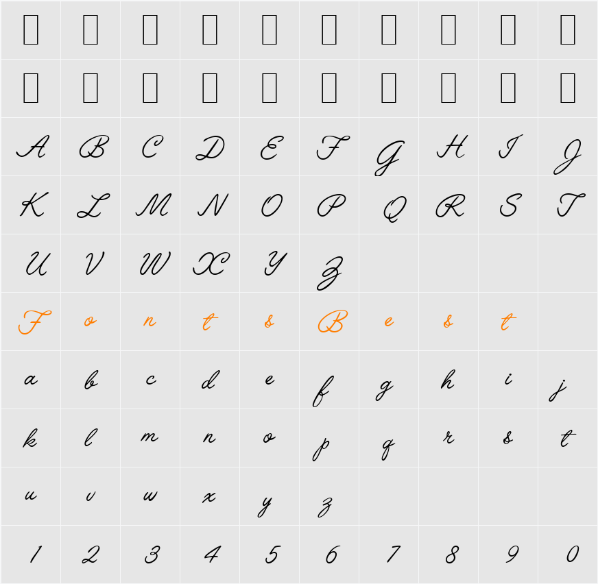 L691-Script Character Map