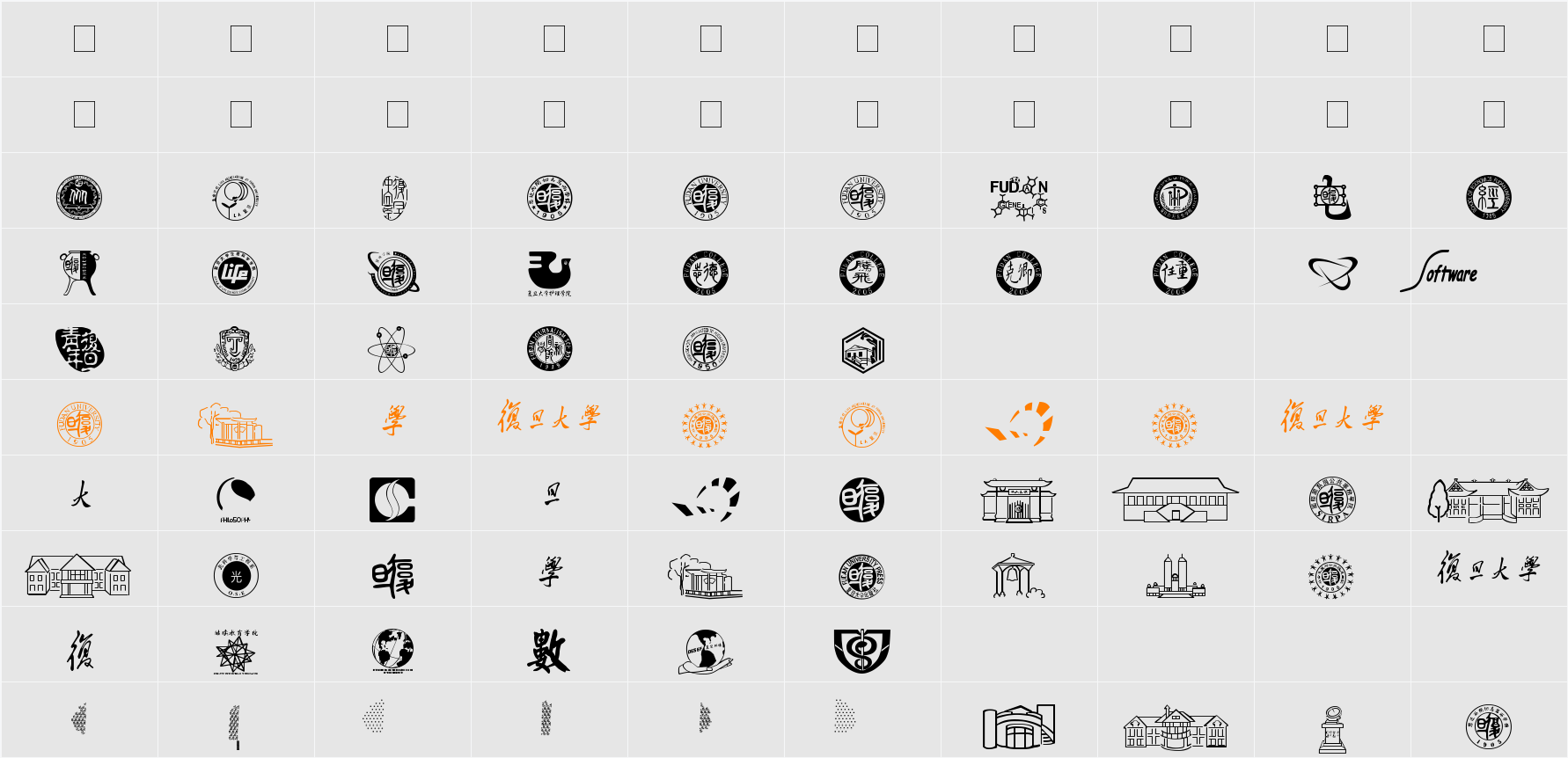 fudan Character Map