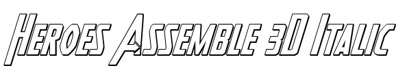 Heroes Assemble 3D Italic Font Image
