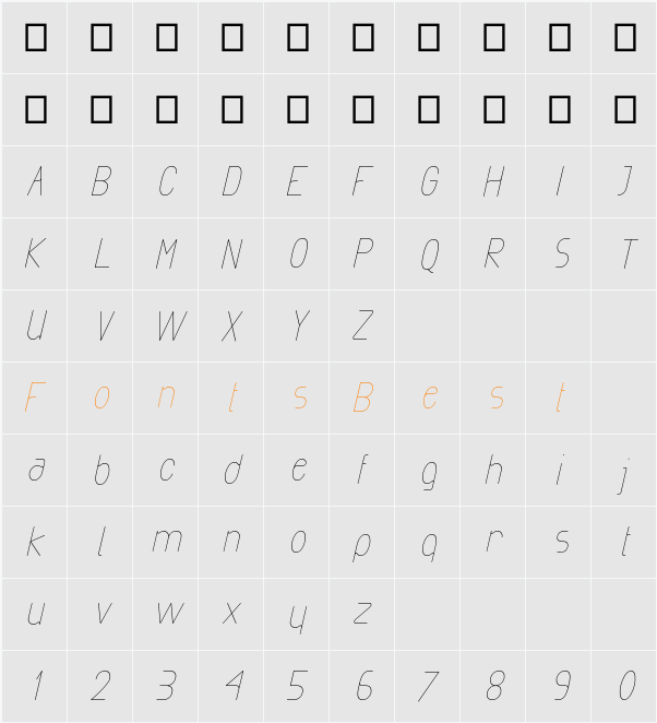 Exacta Character Map