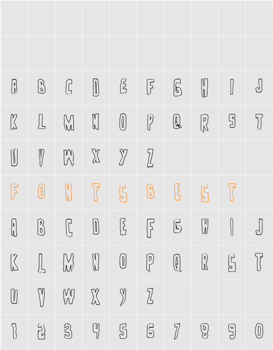 Zakenstein Outline Character Map