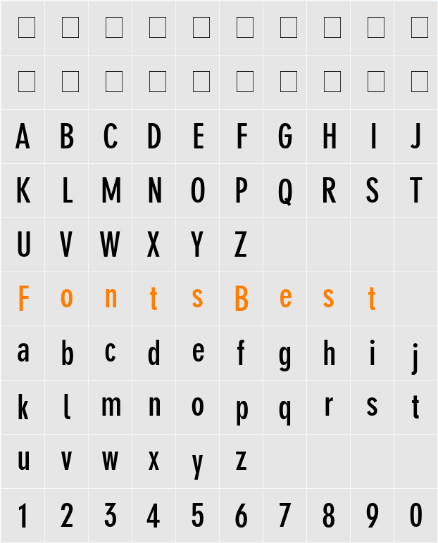 Reducto SSi Character Map