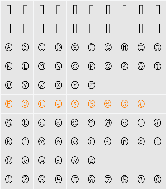 KBCaterpillar Character Map