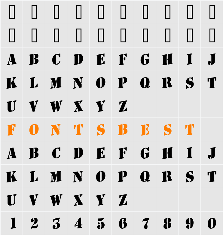 a_StamperUp Character Map