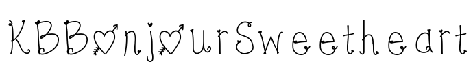 KBBonjourSweetheart Font Image
